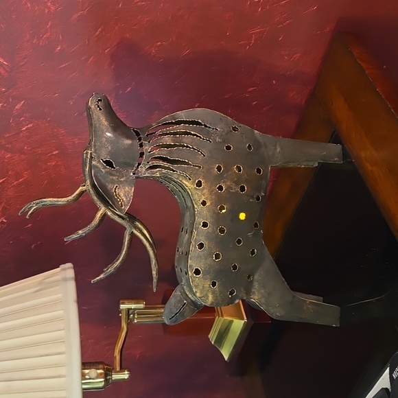 Metal Patio Votive Candle Holder Reindeer - Picture 3 of 8